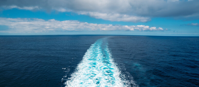 Wake of a ship at sea