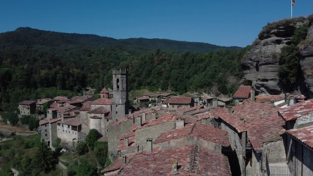 Rupit i Pruit, Spain. Beautiful town among the mountains in Catalonia