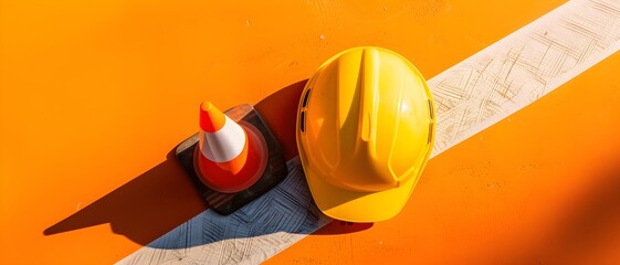 Un plot et un casque de chantier pour sensibiliser sur la sécurité au travail