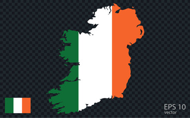 Vector map of Irish. Vector design isolated on grey background.
