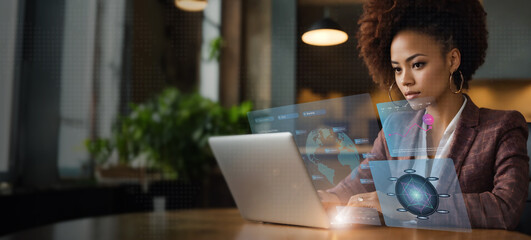 Fototapeta premium Digital marketing, Data analysis for performance and create insight report, Goal of digital marketing strategy and service through digital channel of search engine and data science on social network