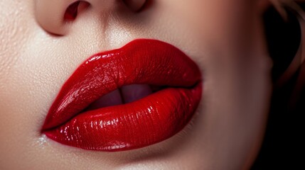 Red lips. Beauty industry style illustration. Red lipstick