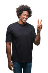 Afro american man over isolated background smiling with happy face winking at the camera doing...