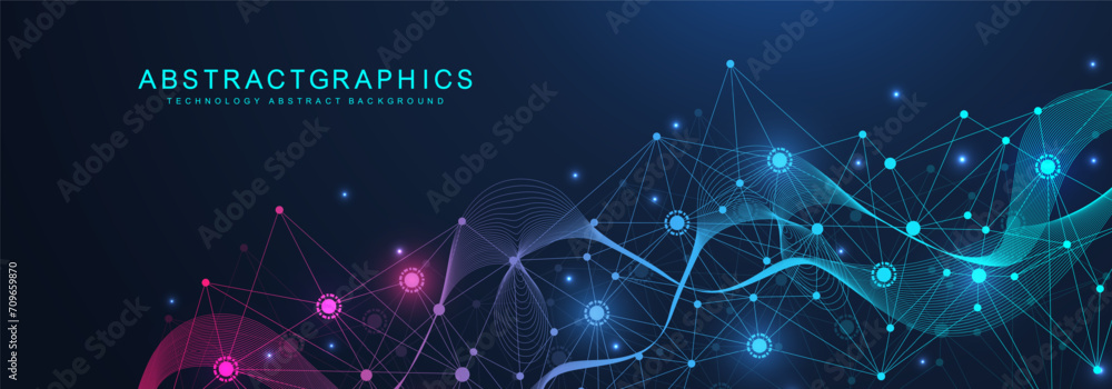 Canvas Prints ai technology abstract background. ai generative art creative banner concept in the digital style. h