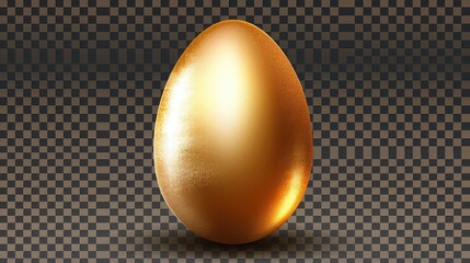 Ester concept with gold eggs, white background