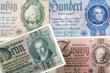 Old German Reichsmark a business background