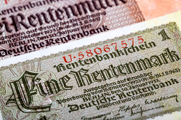 Old German Rentenmark a business background