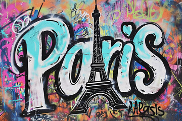 paris graffiti on the wall