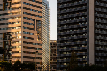 facade of modern apartments in Barcelona