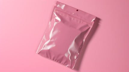 Resealable Pink Pouch on Matching Background