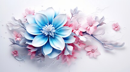 blue snow flower on a light background