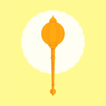 Creative Lord Sri Hanuman Gada also known as blunt mace, Abstract Indian Festivals Vector, Festive Social Media. Happy Hanuman Jayanthi.