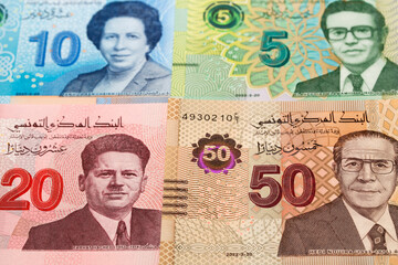 Tunisian dinar a business background - obrazy, fototapety, plakaty