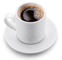 Cup of coffee isolated on white background. File contains clipping path.