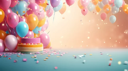 Foto op Plexiglas Colorful balloon decoration for birthday celebration © win