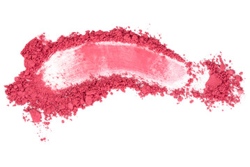 Stroke of broken blush isolated on transparent background.