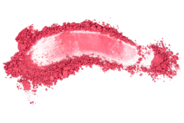 Stroke of broken blush isolated on transparent background.