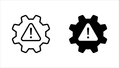 thin line failure icon set with broken operational process. concept of repair or maintenance symbol. vector illustration on white background