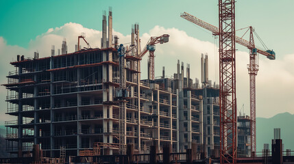 New beginnings at a construction project, urban development in progress.