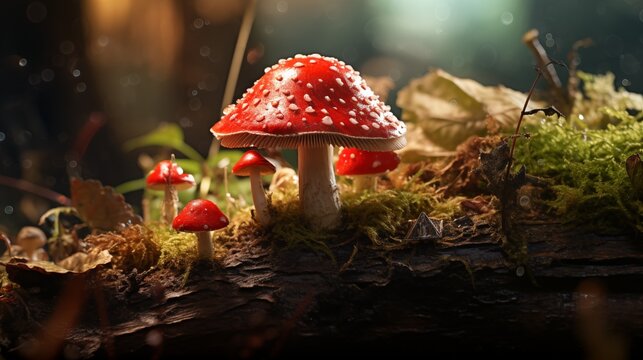 Amanita muscaria magic mushroom