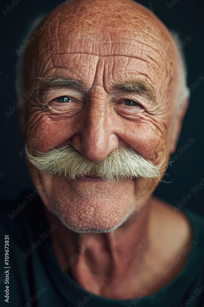 Poster an older man with a moustache. versatile image suitable for various uses