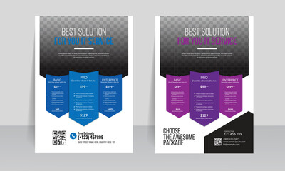 price table flyer template 