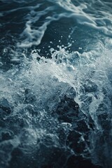 Fototapeta premium A close up view of the soothing waves on a body of water. Perfect for adding a touch of tranquility to any project