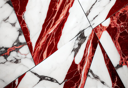 Red and white marble stone pattern background, backdrop.