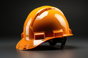 Orange plastic safety helmet for construction engineer