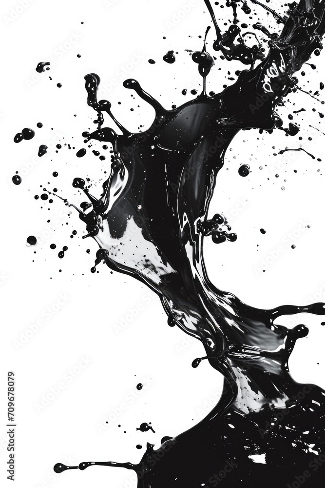 Poster A captivating black and white photo capturing the dynamic and mesmerizing splash of water. Perfect for adding a touch of elegance and motion to any project