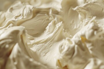 A close-up view of a bowl filled with fluffy whipped cream. Perfect for adding a touch of indulgence to any dessert or beverage