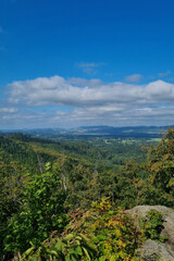 Naklejka premium Beautiful view on the slope of the mountains on a sunny summer day.
