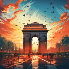 Poster arc de triomphe at sunset © PANGERANDESIGN