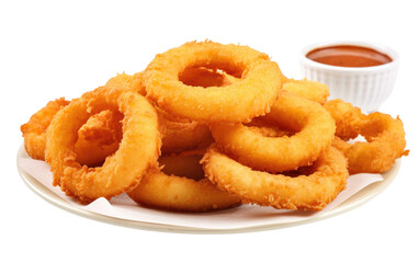 Crispy Onion Rings Delight isolated on transparent Background
