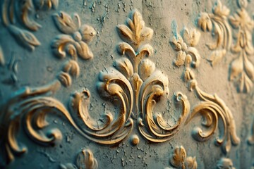 A detailed close-up of a vase showcasing a beautiful decorative design. Perfect for adding an elegant touch to any space