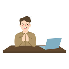 indonesian civil servant with greeting pose