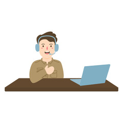 indonesian civil servant with greeting pose illustration