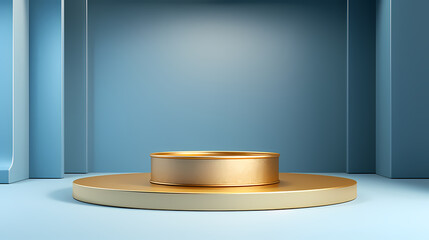 Fototapeta premium Modern round product advertising podium, booth, stage, product background, promotional event background