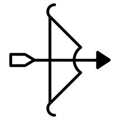 Bow arrow solid glyph icon