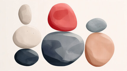 Naive abstract art background in bright colors. Lively shapes and simple designs. Bright vibrant colors. 