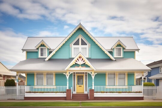 gabled victorian home with decorative bargeboards
