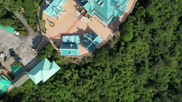 Aerial view of Wat Pa Phu Kon in Loei, Thailand