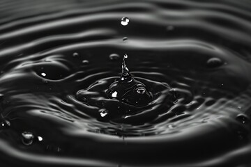 A simple yet captivating black and white photograph of a single drop of water. This versatile image can be used in various projects,