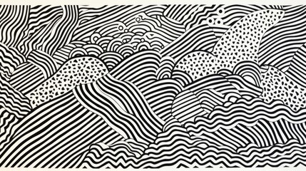 Fototapeta premium Minimalistic pattern of black lines in vector style