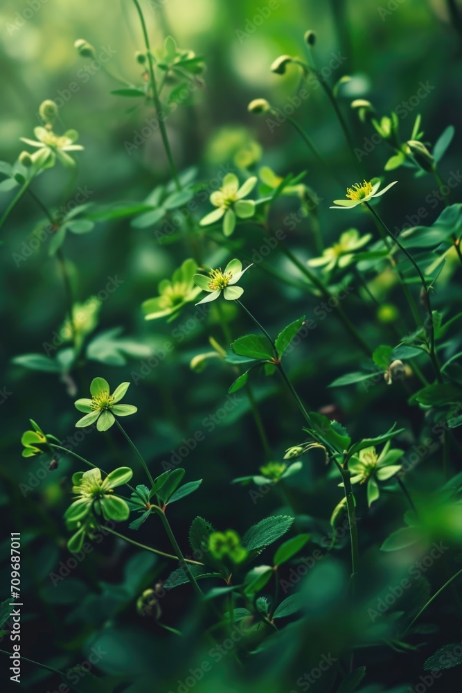 Poster A close-up view of a bunch of vibrant green plants. Perfect for adding a touch of nature to any design or project