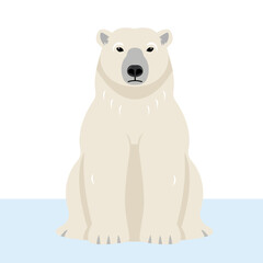Obraz na płótnie Canvas White sitting Polar bear icon. Wild polar Bear animal of the Arctic and the Arctic Circle. Vector illustration isolated on white background.