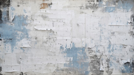 Obraz premium Aged urban wall with peeling blue paint, creating a textured grunge background.