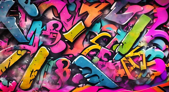 colorful graffiti on wall