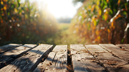 Naklejka na ściany i meble wooden bridge in autumn forest