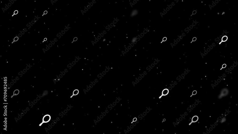 Poster template animation of evenly spaced tennis symbols of different sizes and opacity. animation of tran